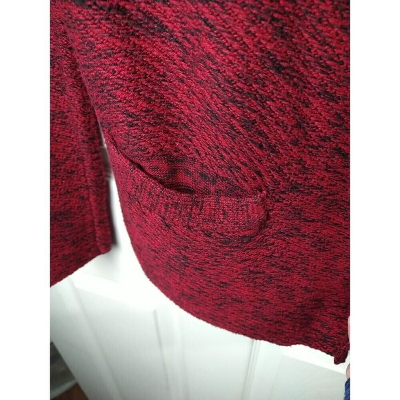 Lucky Brand Red Black Heathered Long Sleeve Button Cardigan. Size S - Picture 5 of 11